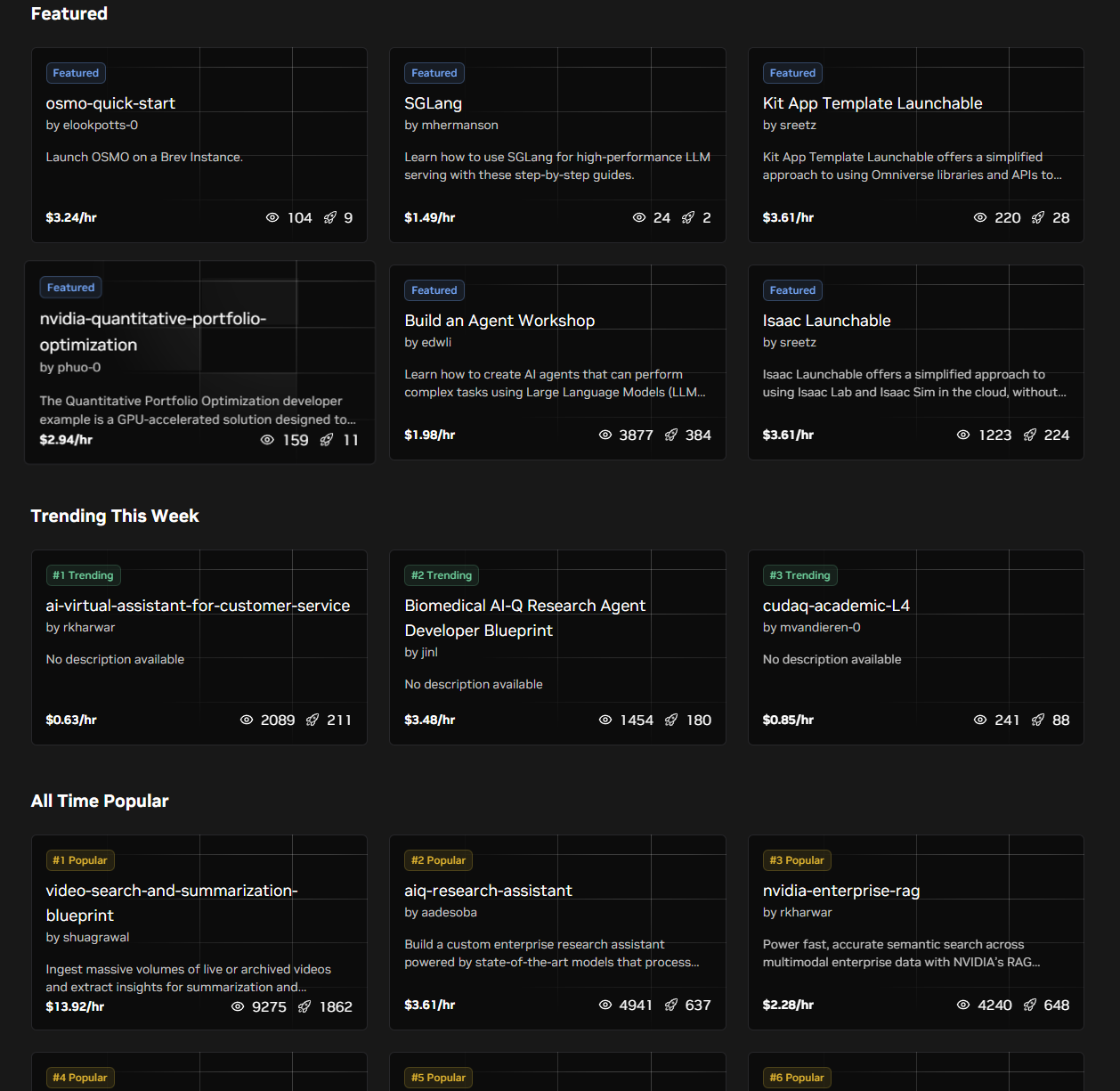 Launchable Examples