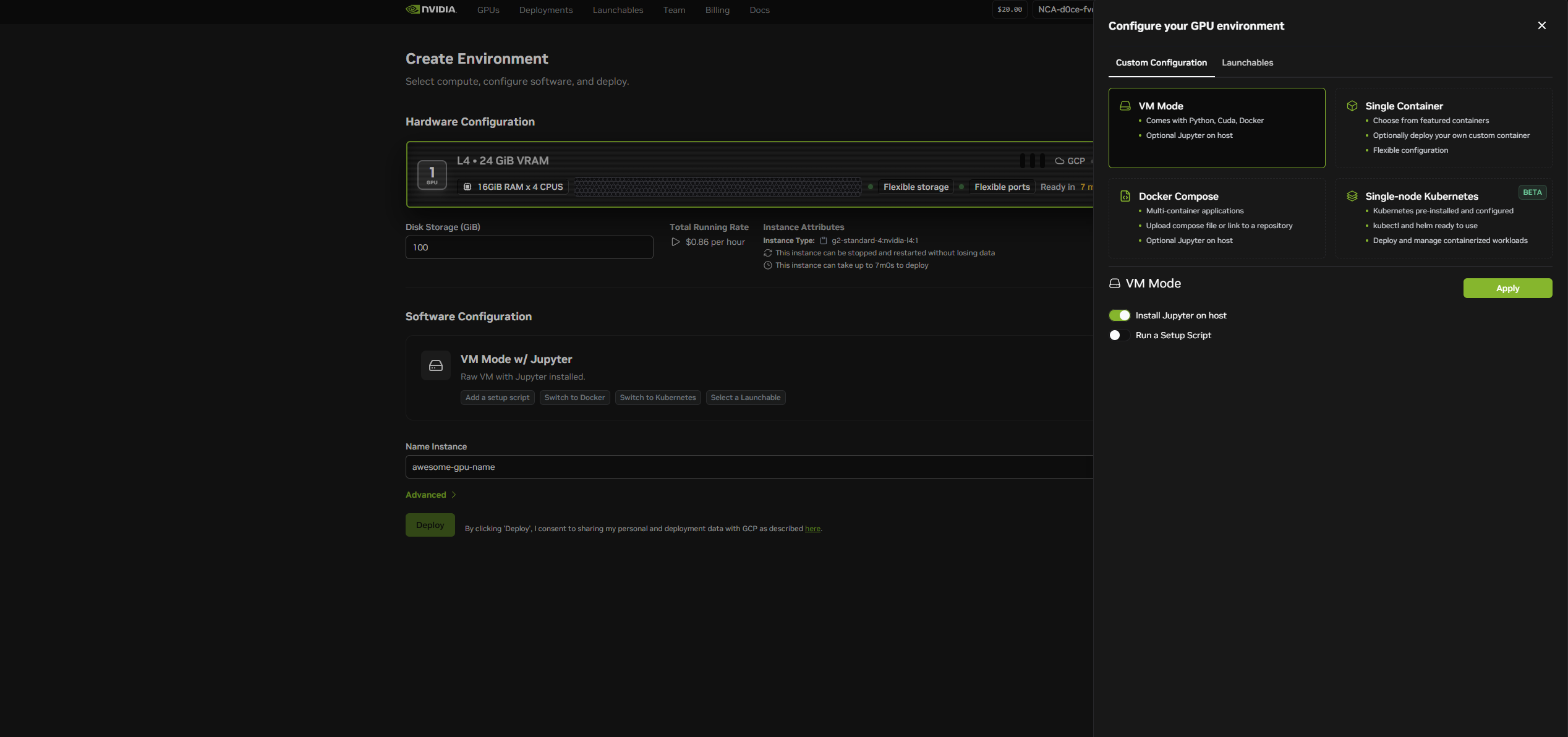 GPU Instance Selection